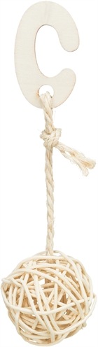 Actual product image Trixie 3 Rotan Ballen Met Bel Aan Touw Naturel
