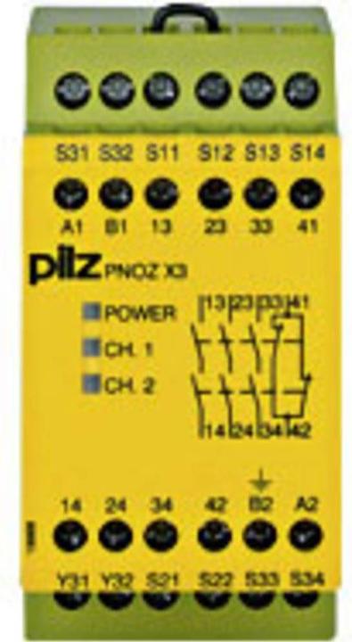 Actual product image Pilz PNOZ X3 safety relay w/LED,230Vac/24Vdc