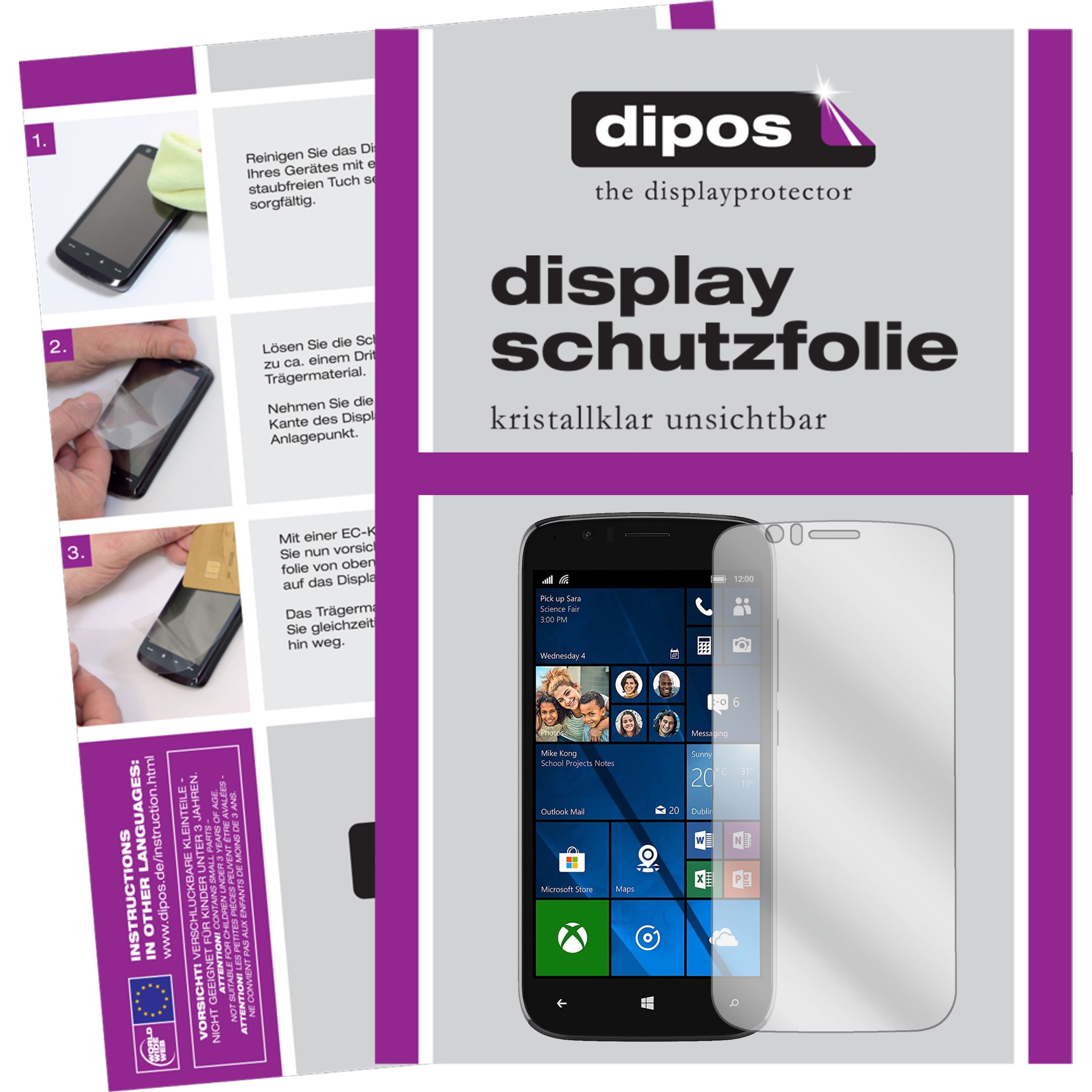 Dipos Displayschutzfolie Crystalclear (1 Stück, Wileyfox Pro), Smartphone Schutzfolie, Transparent