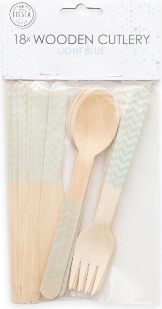 Actual product image Globos Europe Holzbesteck Hellblau, 18 Stk. (18x)