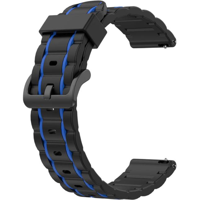 Thumbnail - Strap-it Armband (Silikon), Uhrenarmband, Schwarz, Blau, Mehrfarbig