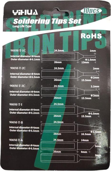 Actual product image Yihua 900M-T soldering tip set 10 pieces (Soldering tip)