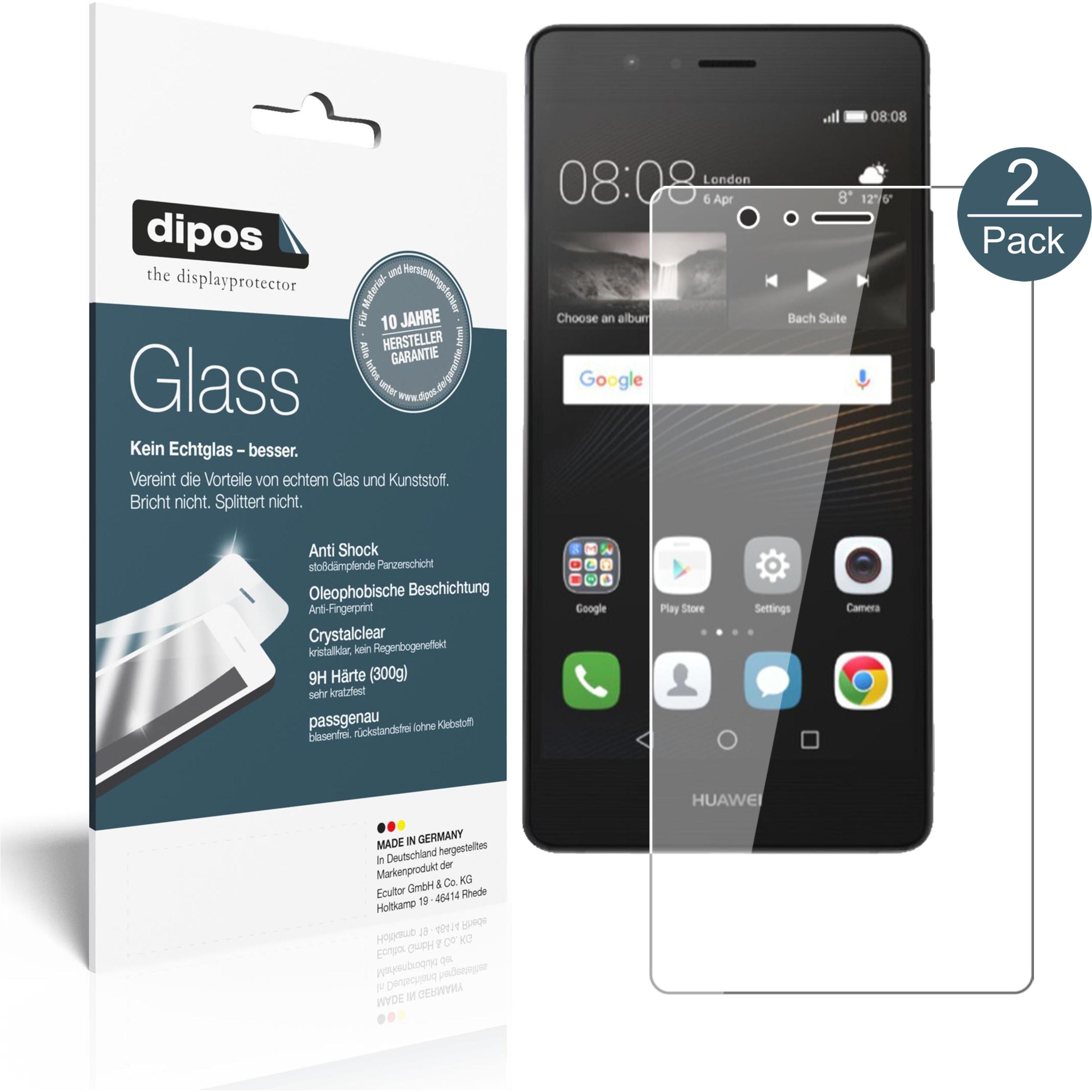 Dipos Displayschutz Anti-Shock (1 Stück, Huawei P9 Lite), Smartphone Schutzfolie, Transparent