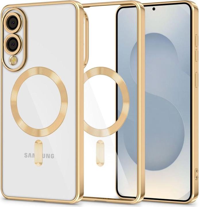 Actual product image Tech-Protect MagFlex MagSafe Case for Samsung Galaxy S25 Edge - Transparent Gold (Samsung Galaxy S25 Edge)