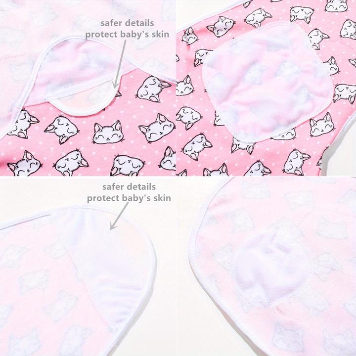 Image du produit PhoneLook Couverture d'emmaillotage enveloppante sommeil pour bébé (0-3 mois) avec scratch velcro en coton dou (70 cm)