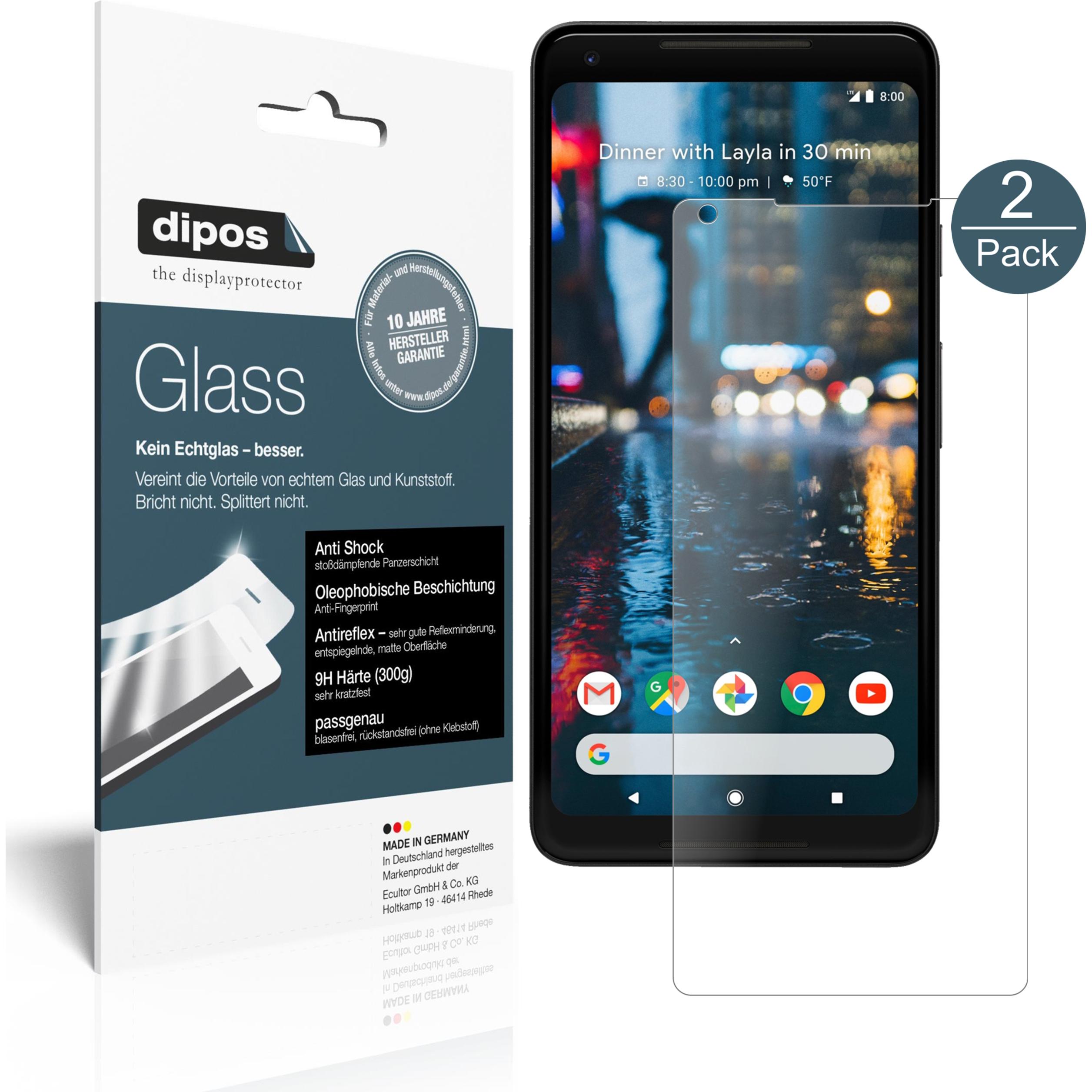 Dipos Displayschutz Anti-Shock (2 Stück, Google Pixel 2 XL), Smartphone Schutzfolie, Transparent