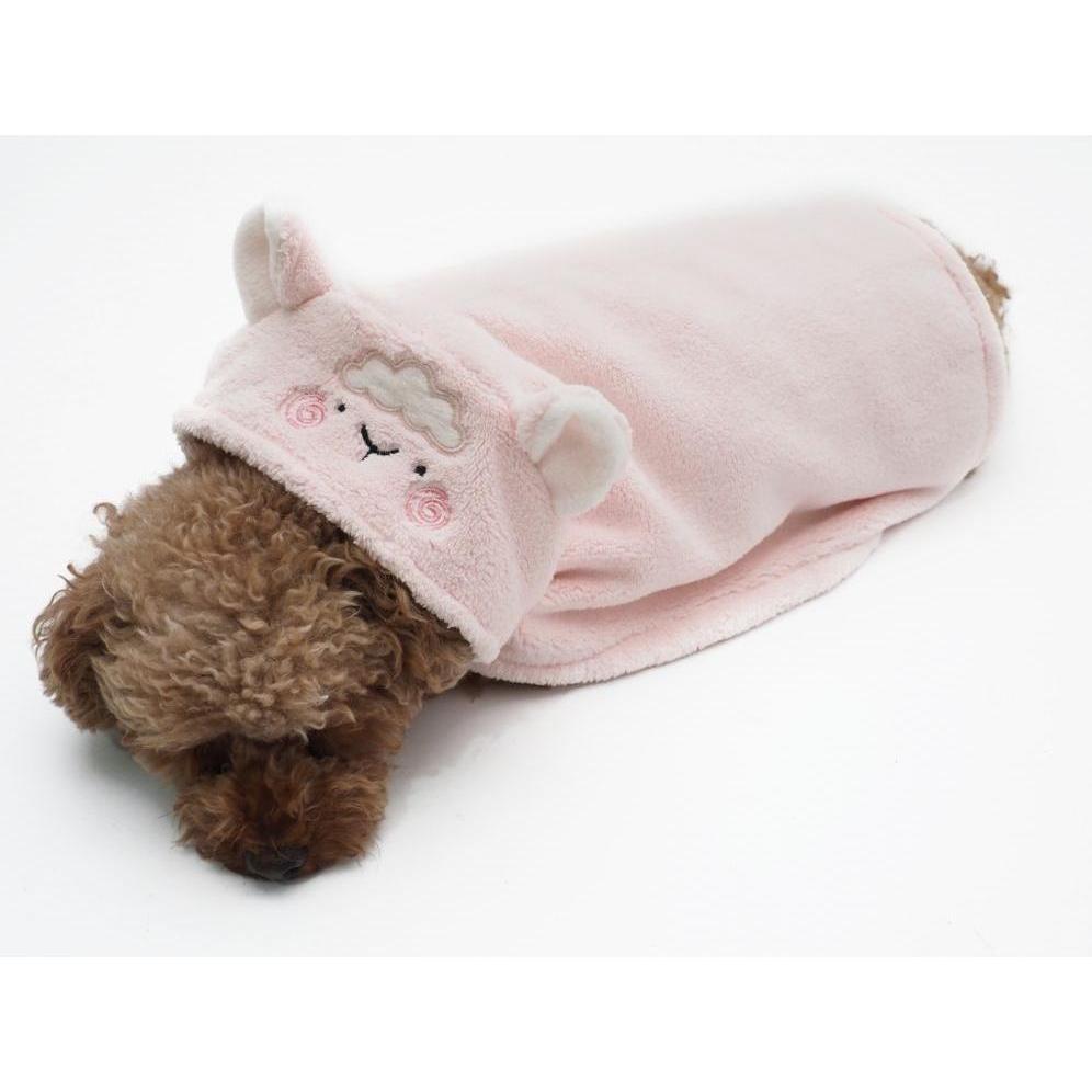Peppy buddies Bathrobe Sheep M, Pink, Size 40 cm - (697271866748) (M, Hundebademantel), Hundebekleidung