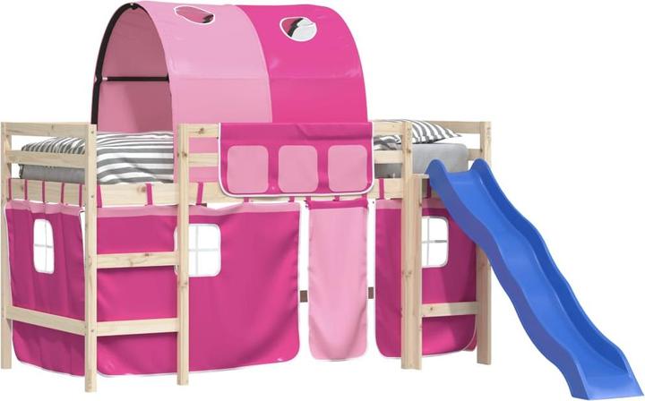 Actual product image vidaXL Curtains for loft bed with tunnel pink polyester, colour