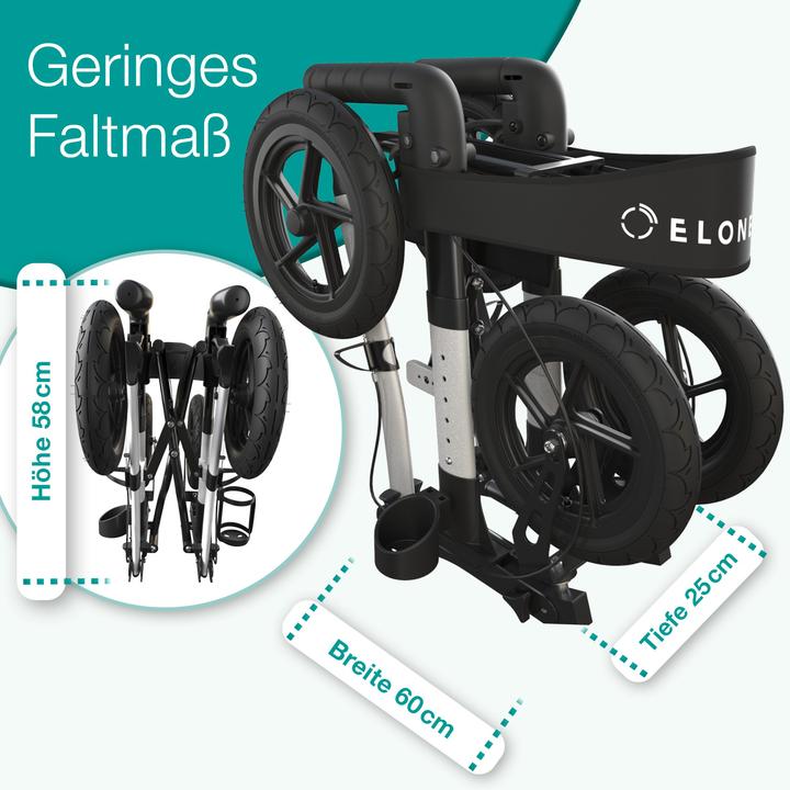 Actual product image Aktivshop Outdoor Rollator mit Luftbereifung, Silber