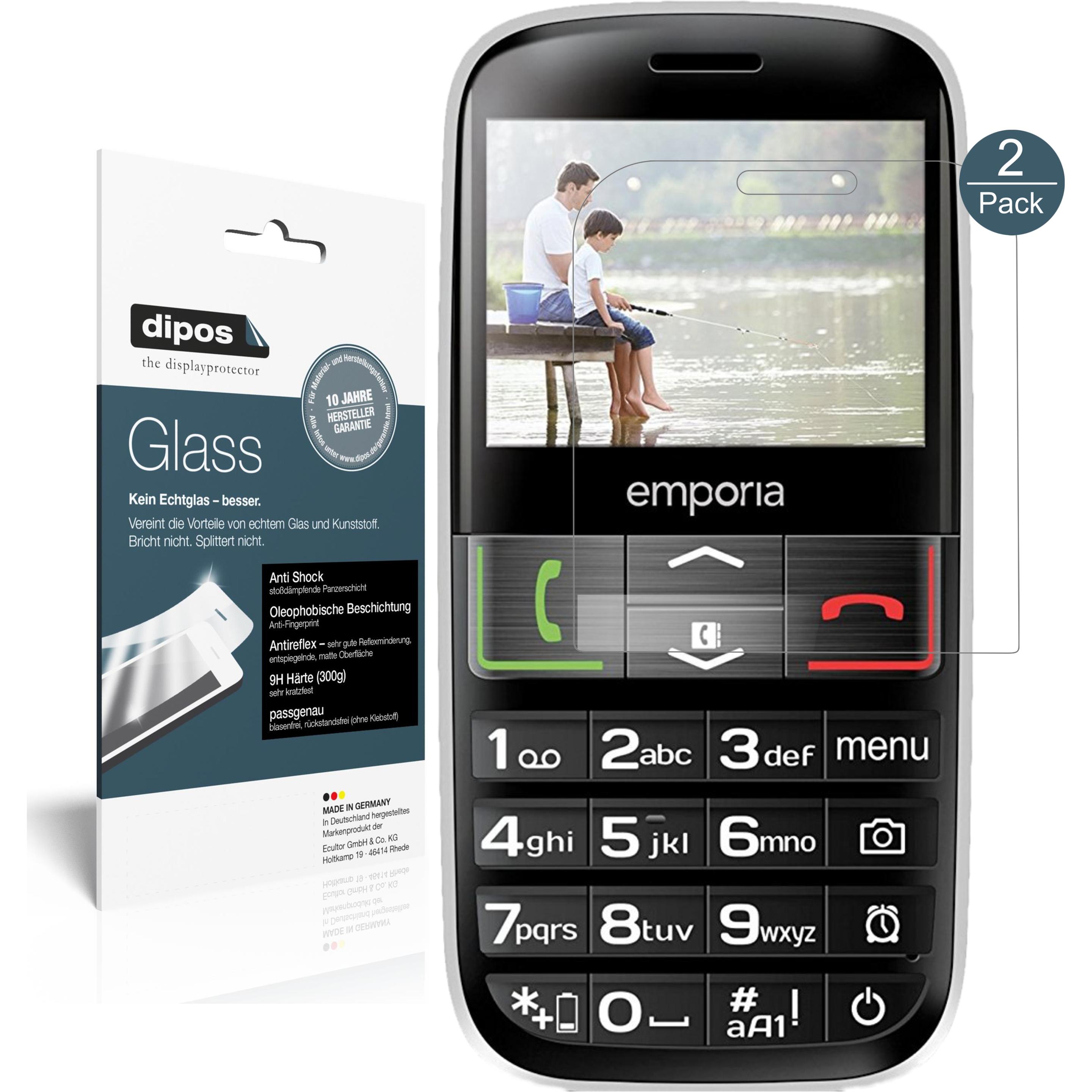 Dipos Displayschutz Anti-Shock (2 Stück, Emporia Euphoria V50), Smartphone Schutzfolie, Transparent