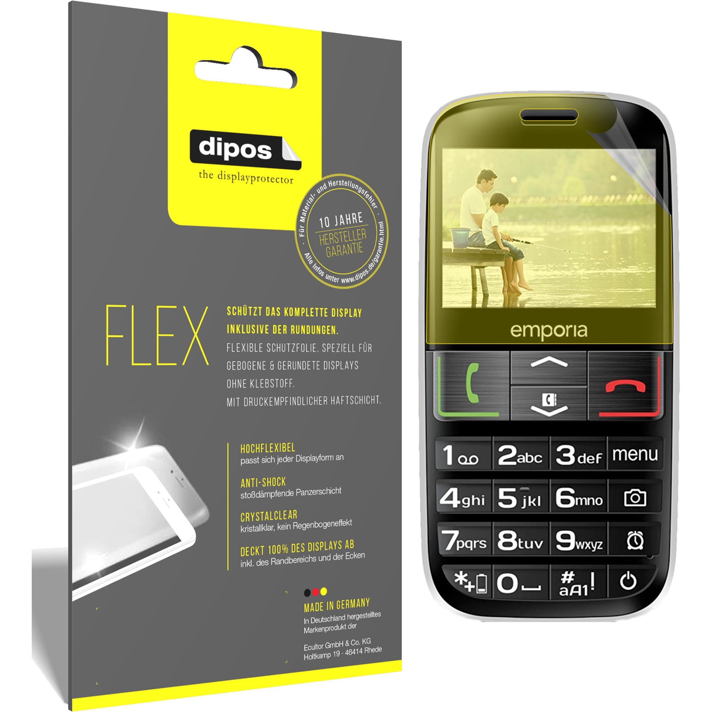Dipos Displayschutzfolie Full-Cover 3D (3 Stück, Emporia Euphoria V50), Smartphone Schutzfolie, Transparent