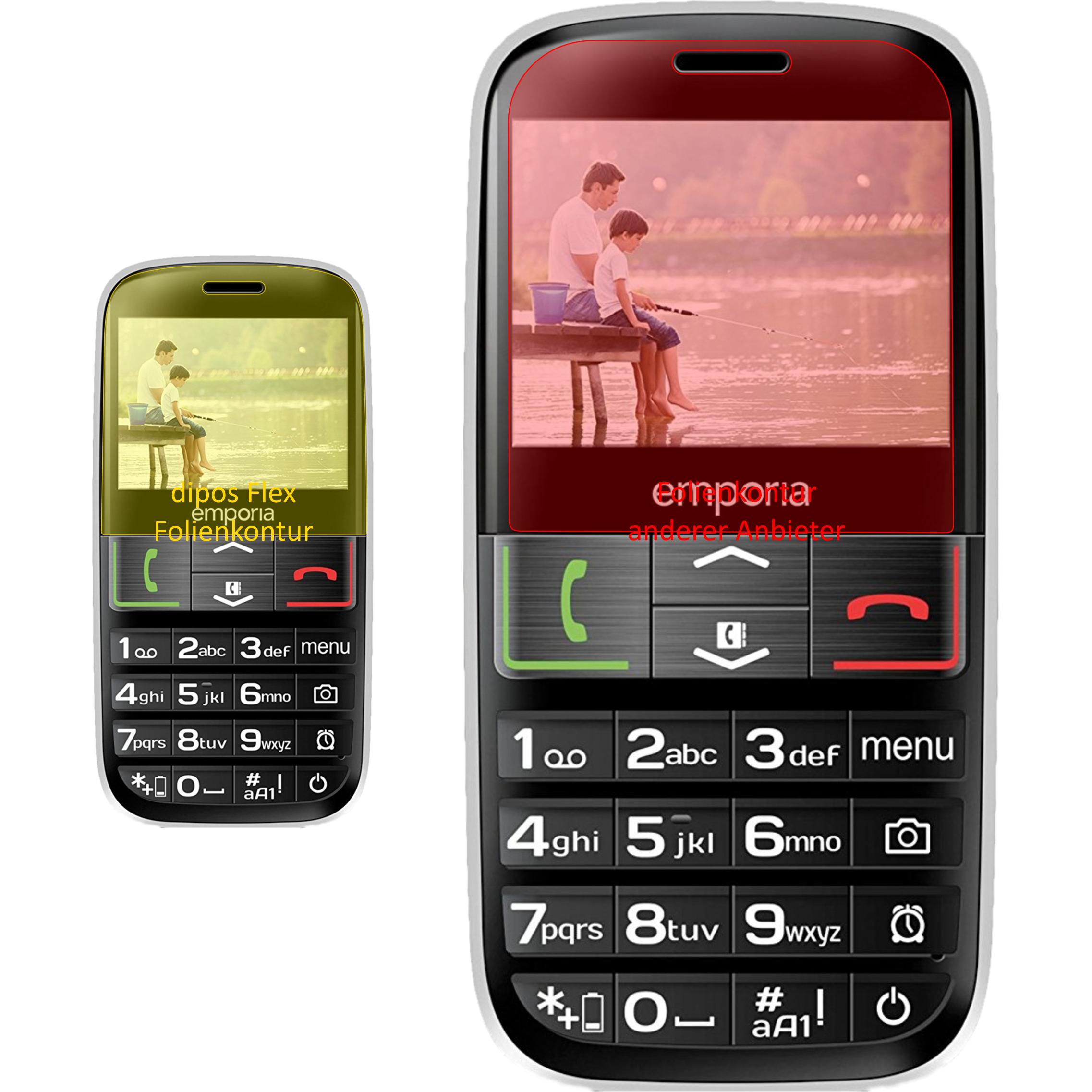 Thumbnail - Dipos Displayschutzfolie Full-Cover 3D (3 Stück, Emporia Euphoria V50), Smartphone Schutzfolie, Transparent