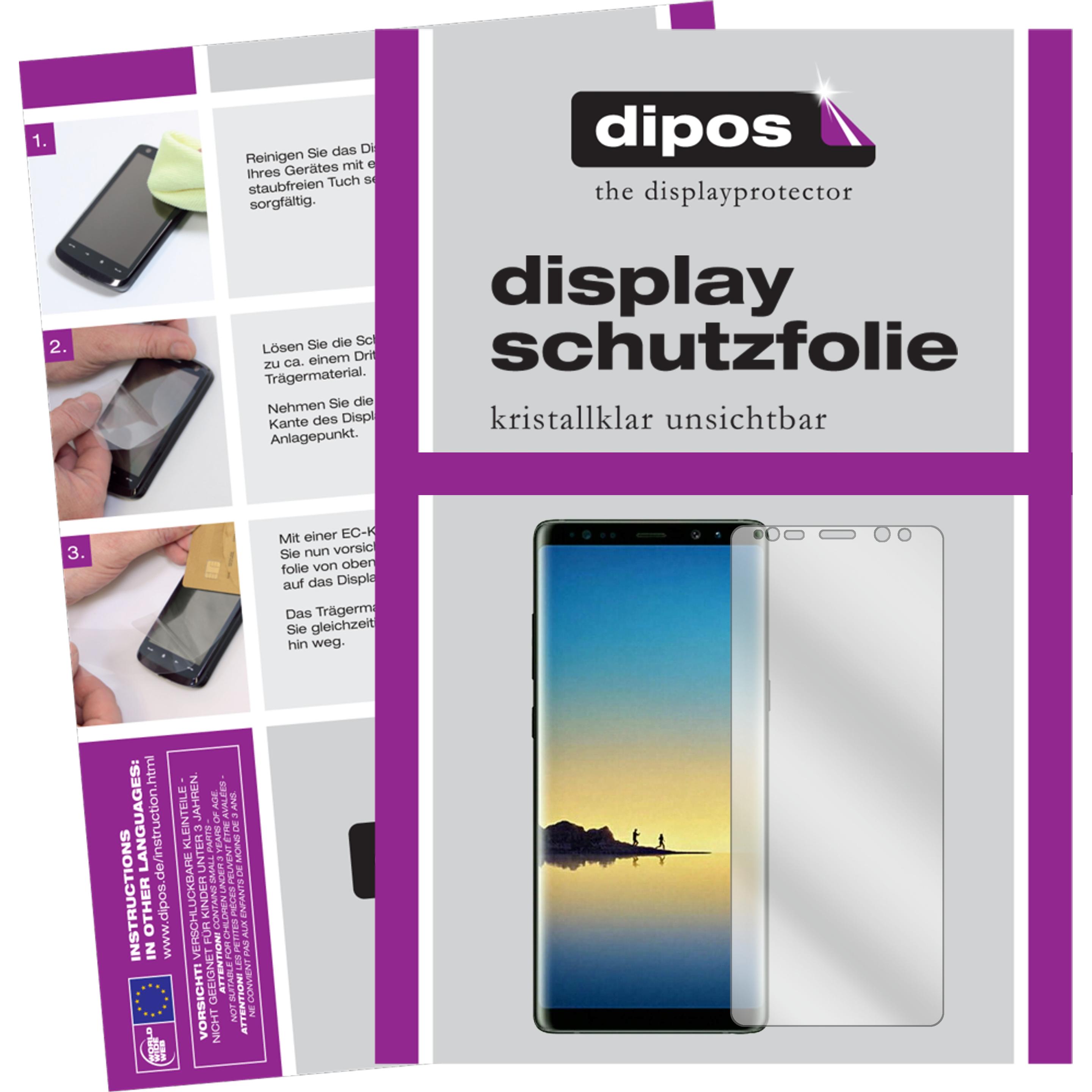 Dipos Displayschutzfolie Crystalclear (6 Stück, Samsung Galaxy Note 8), Smartphone Schutzfolie, Transparent