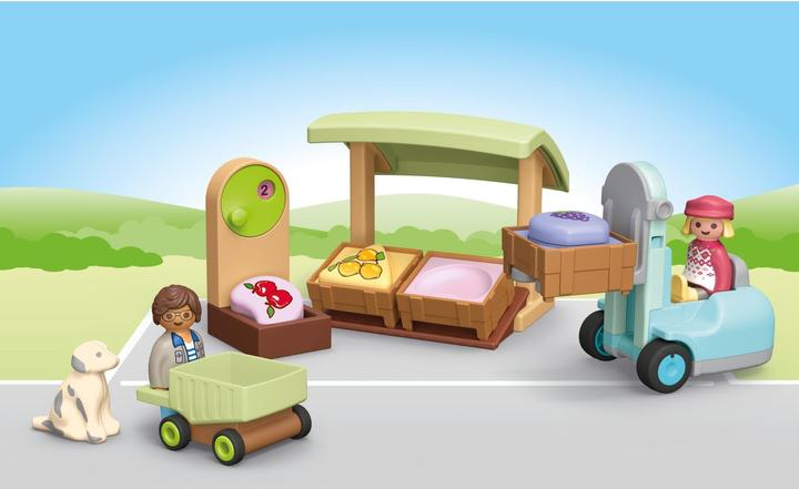 Produktbild Playmobil 71691 Playm. 1.2.3: Bio-Marktstand & Gabelstap (71691)