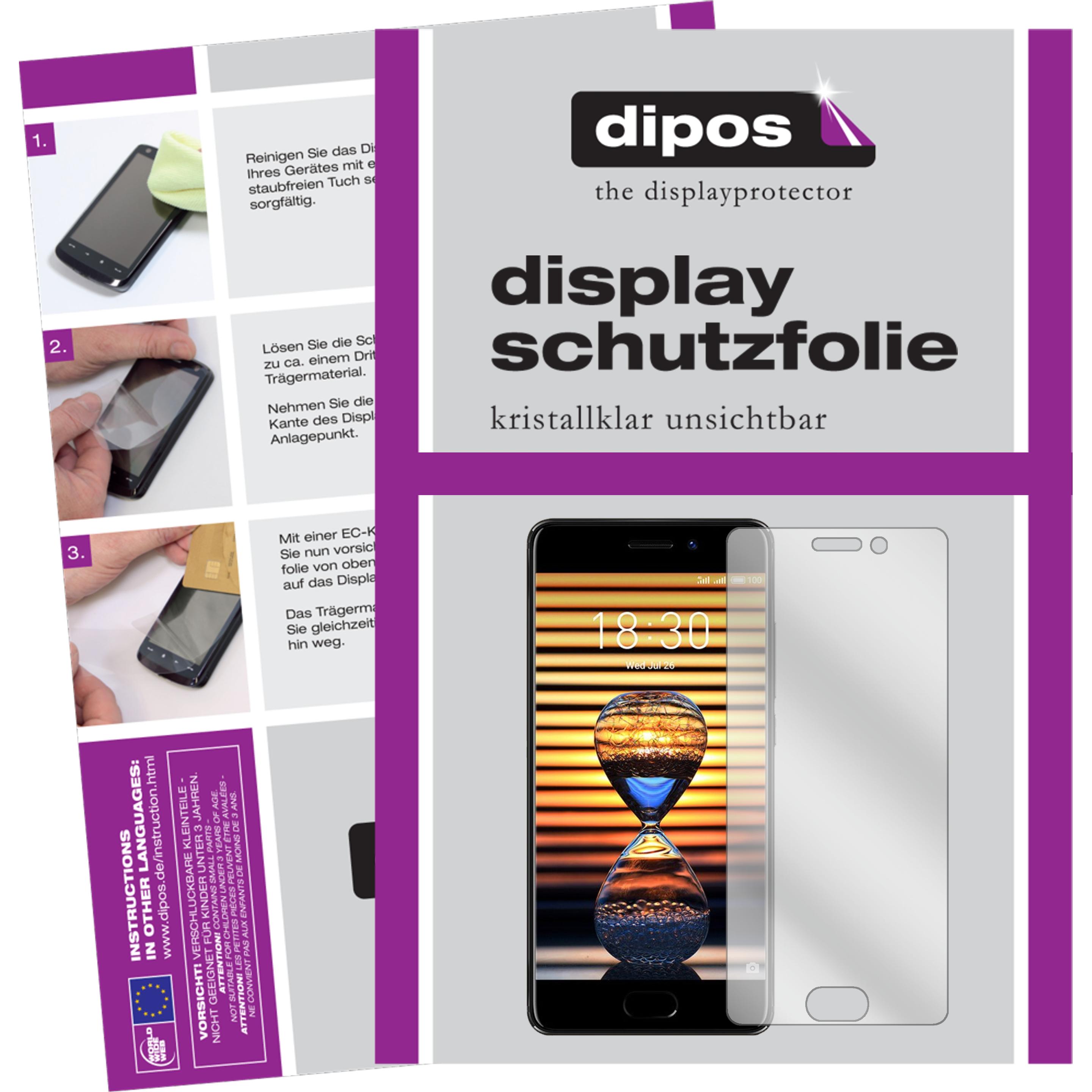Dipos Displayschutzfolie Crystalclear (2 Stück, Meizu Pro 7 Plus), Smartphone Schutzfolie, Transparent