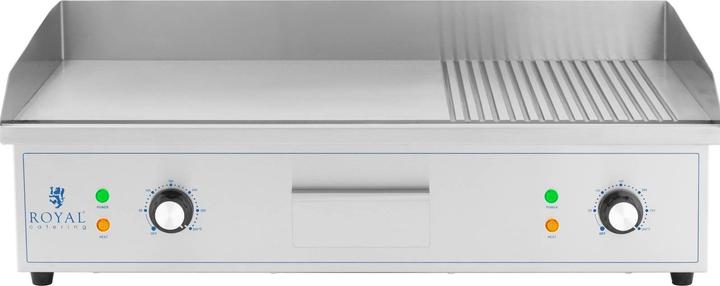 Produktbild Royal Catering Elektro Grillplatte Grillplatte Grill 727 x 420 mm geriffelt/glatt 3.000 W
