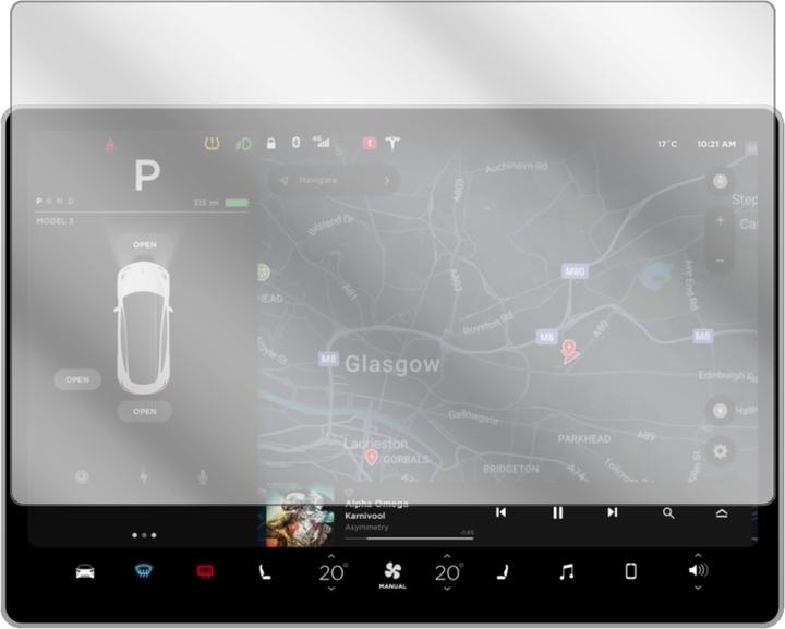 Produktbild Dipos Displayschutzfolie Crystalclear (2 Stück, Tesla Model 3 Display)