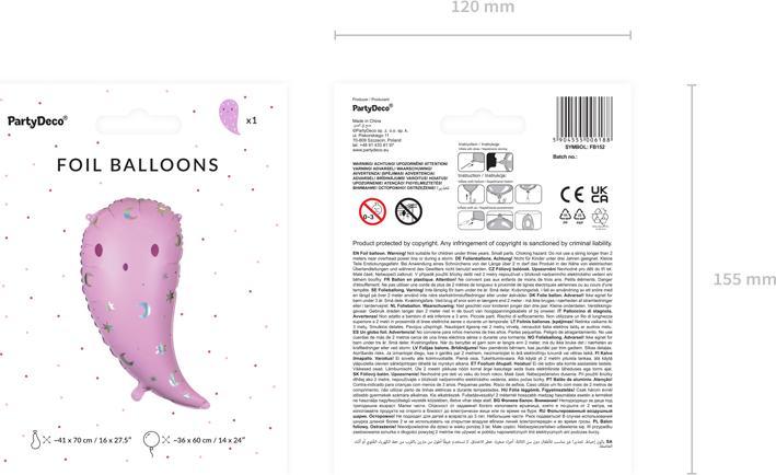 Image du produit Partydeco Foil balloon Ghost, 41x70 cm, mix (1 pkt / 1 pc.) (1 x)