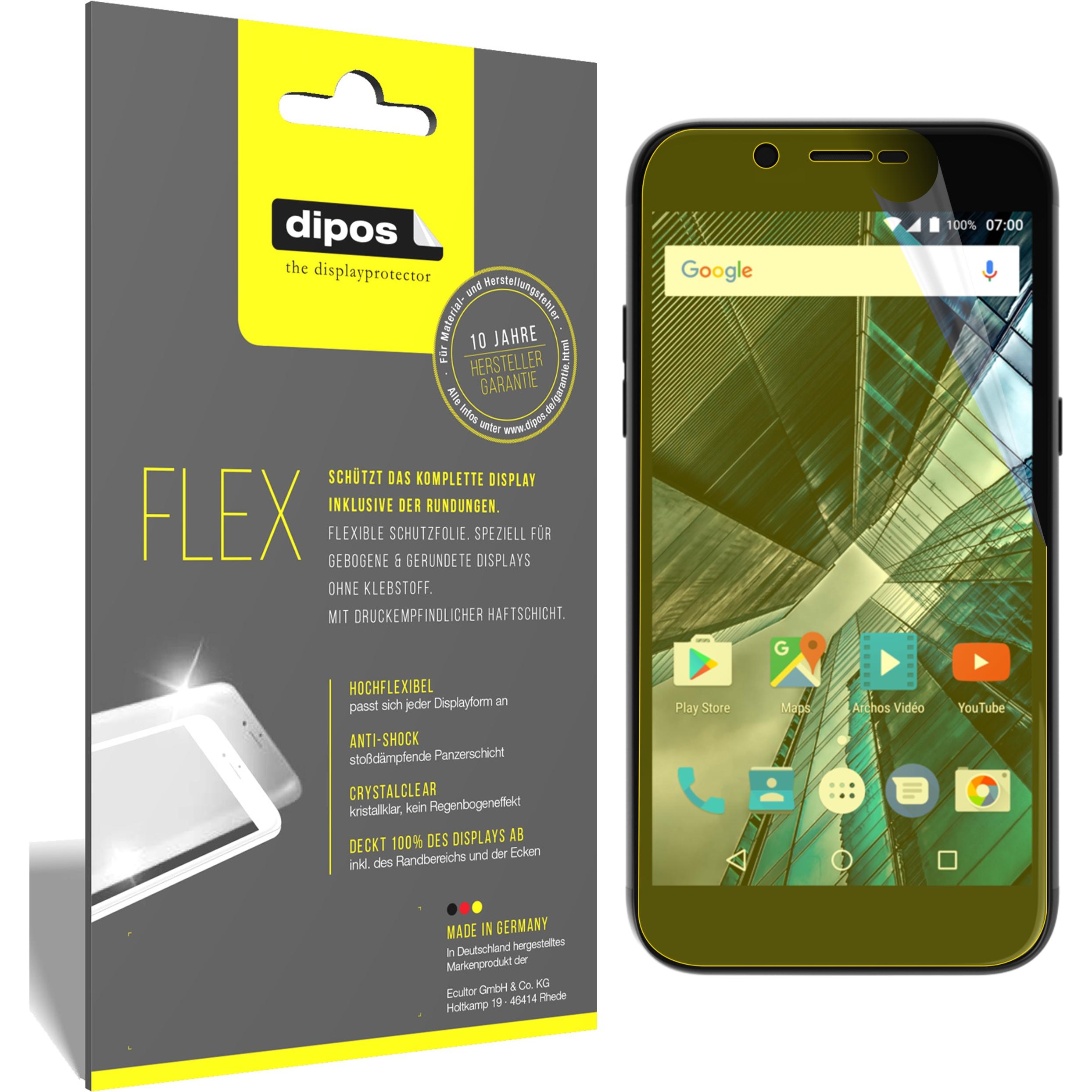 Dipos Displayschutzfolie Full-Cover 3D (3 Stück, Archos 55 Graphite), Smartphone Schutzfolie, Transparent