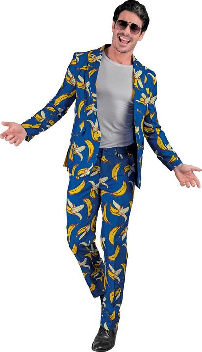 Actual product image Widmann Party fashion suit with neon banana pattern jacket & trousers (L)
