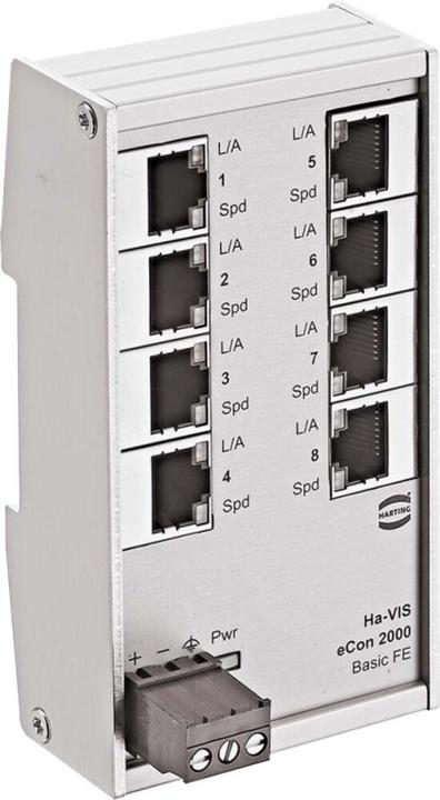 Immagine prodotto Harting 24020080010 Eth. Switch 8x10/100 eCon 2080B-A - Switch - 0,1 Gbps (8 porte)
