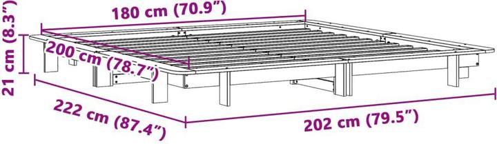 Actual product image vidaXL Bettgestell (180 x 200 cm)