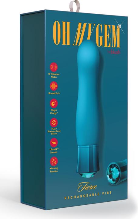 Actual product image Blush Novelties Oh My Gem - Fierce - 5.5" Puria Silicone G-Spot Vibrator - 5 Speeds & 5 Unique Vibra