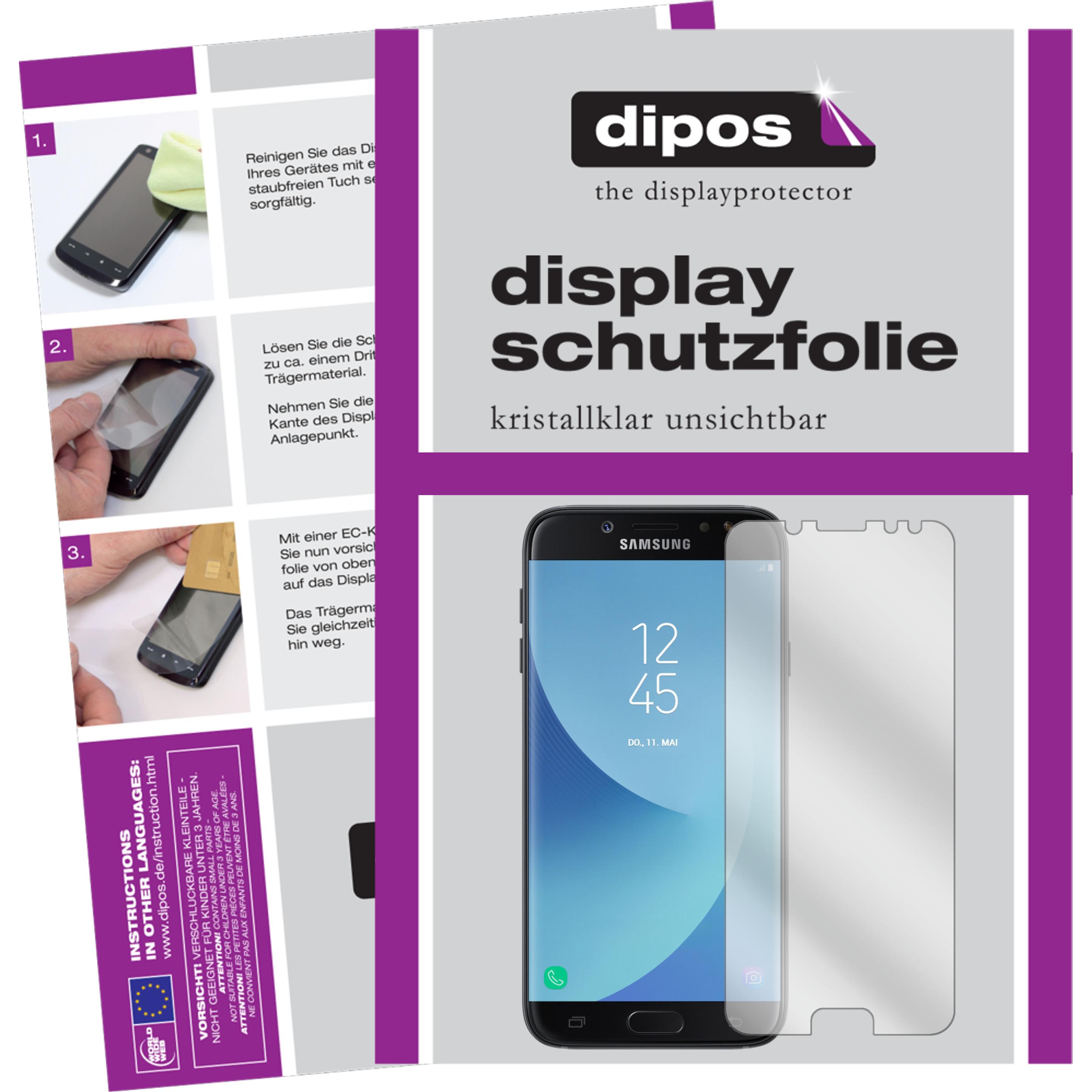 Dipos Displayschutzfolie Crystalclear (2 Stück, Samsung Galaxy J7 2017), Smartphone Schutzfolie, Transparent