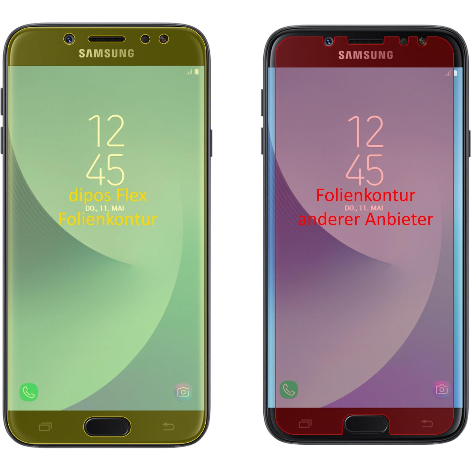 Thumbnail - Dipos Displayschutzfolie Full-Cover 3D (3 Stück, Samsung Galaxy J7 2017), Smartphone Schutzfolie, Transparent