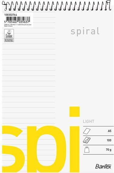 Actual product image Bantex Light Spi Spiral Pad A5, Linear (A5, Lined)