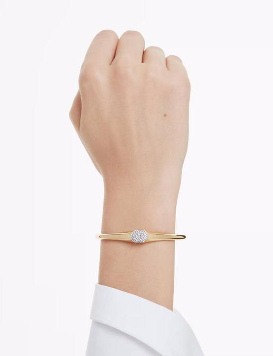 Actual product image Swarovski Dextera Armreif Rundschliff Weiss Goldlegierungsschicht (16 cm, Swarovski Metal)