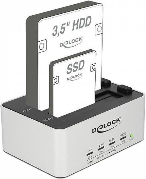 Image du produit Delock Double station d'accueil pour 2 x SATA HDD / SSD