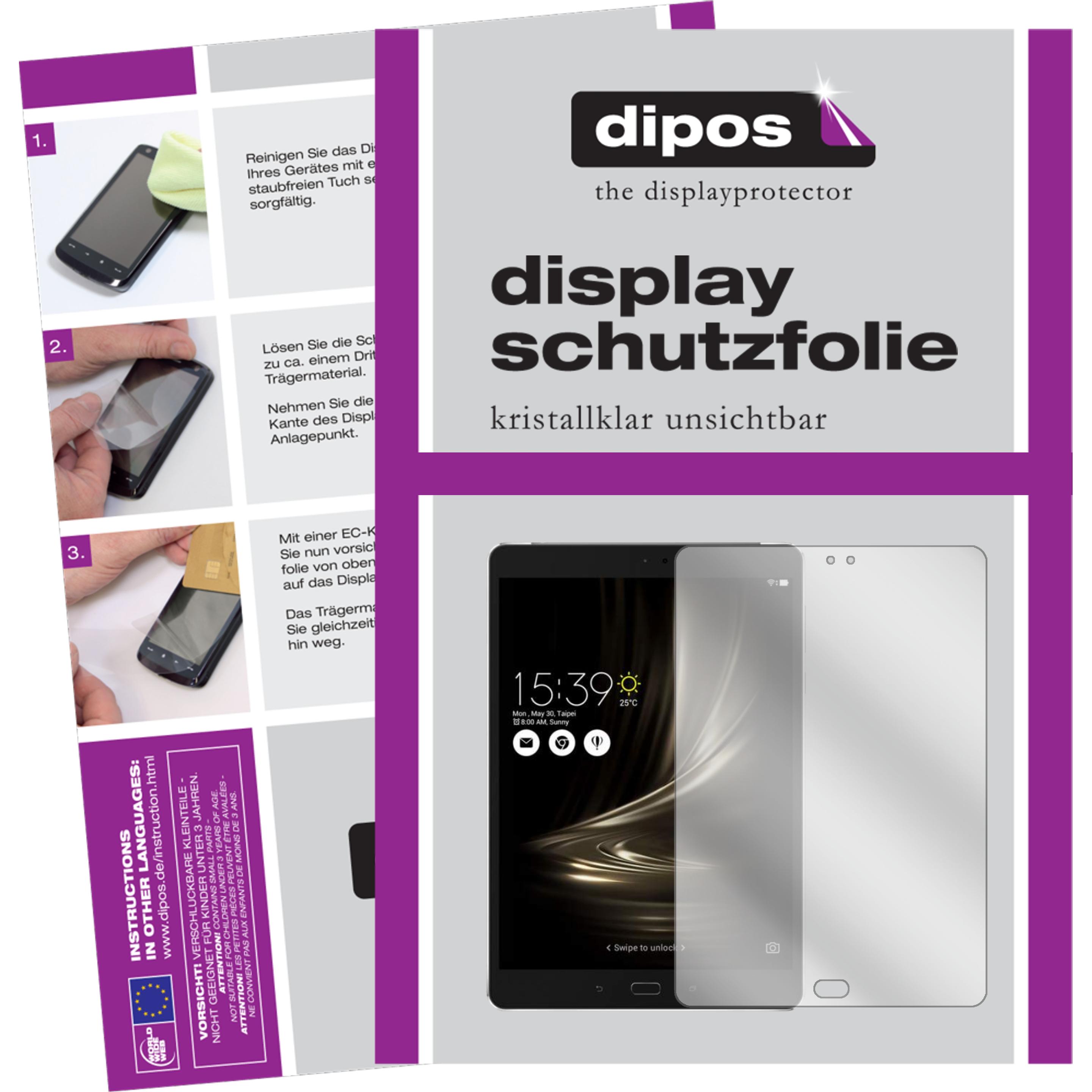 Dipos Displayschutzfolie Crystalclear (2 Stück, Asus ZenPad 3S 10), Tablet Schutzfolie