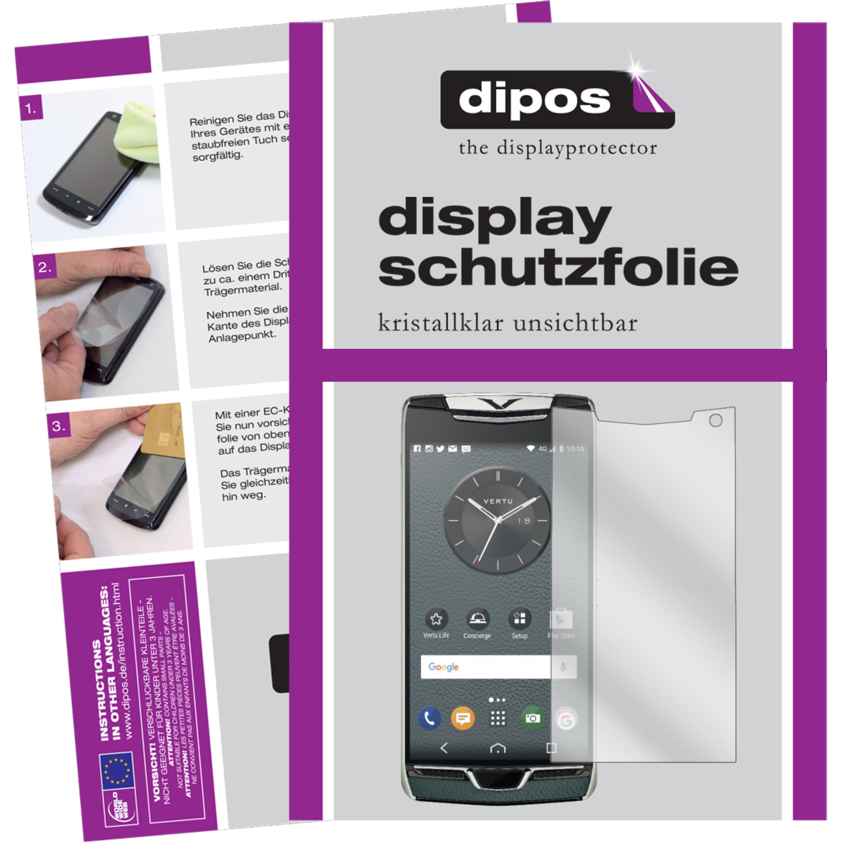 Dipos Displayschutzfolie Crystalclear (2 Stück, Vertu Constellation), Smartphone Schutzfolie, Transparent