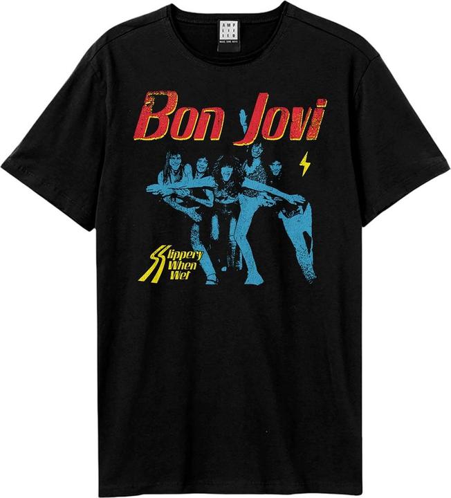 Actual product image Amplified Unisex Adult Slippery When Wet Bon Jovi T-Shirt (S)
