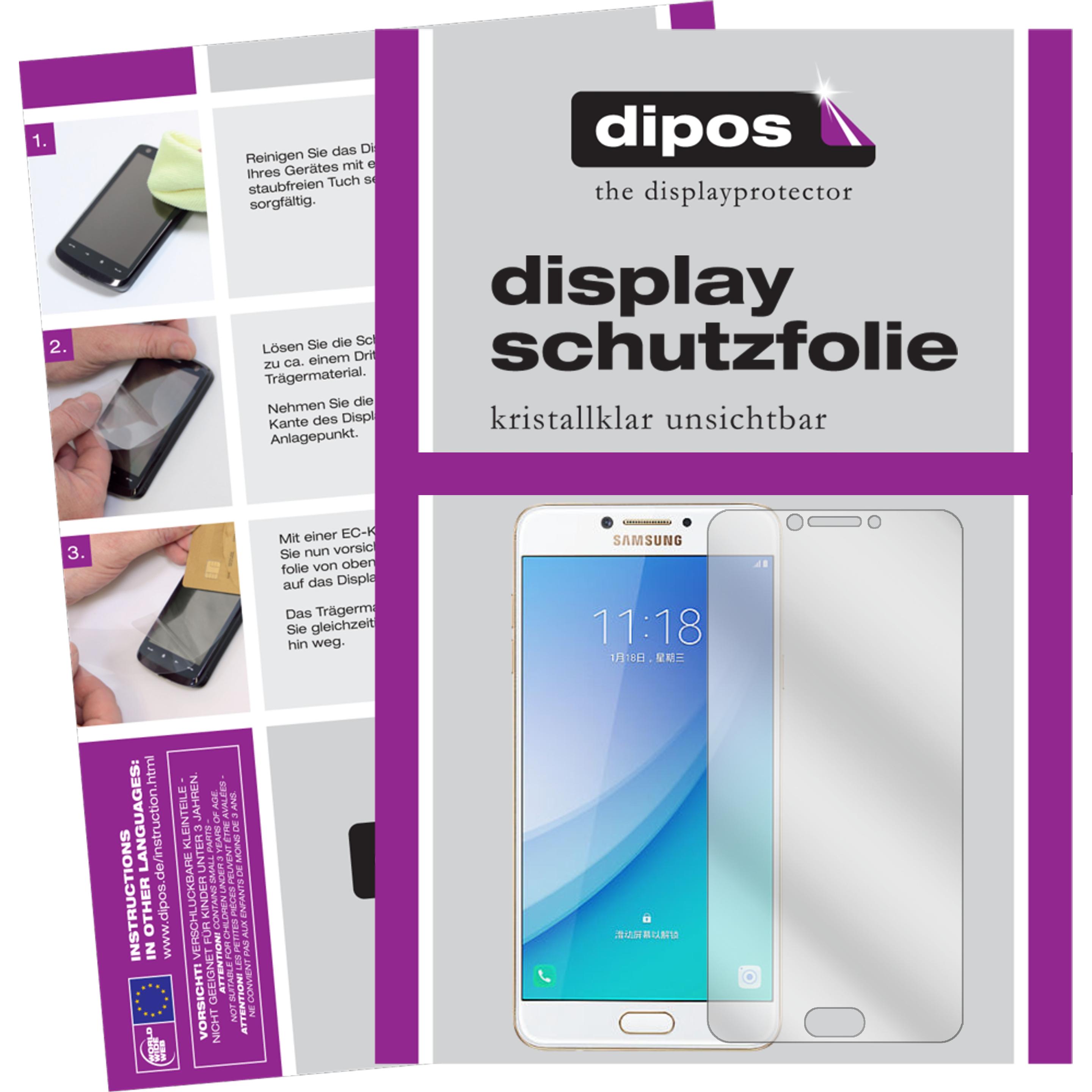 Dipos Displayschutzfolie Crystalclear (2 Stück, Samsung Galaxy C7 Pro), Smartphone Schutzfolie, Transparent