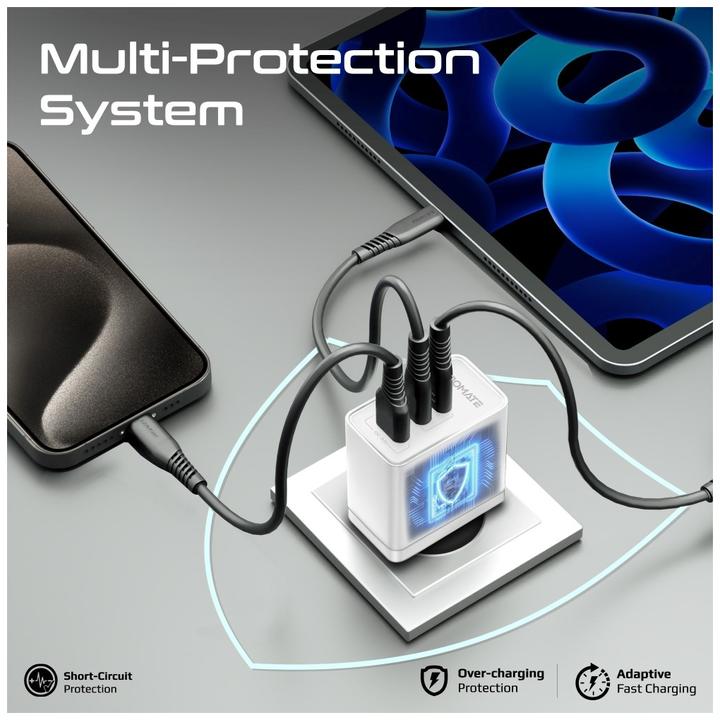 Image du produit ProMate PowerPort-45 White Ladegerät 45 Watt (45 W, 3 ports)