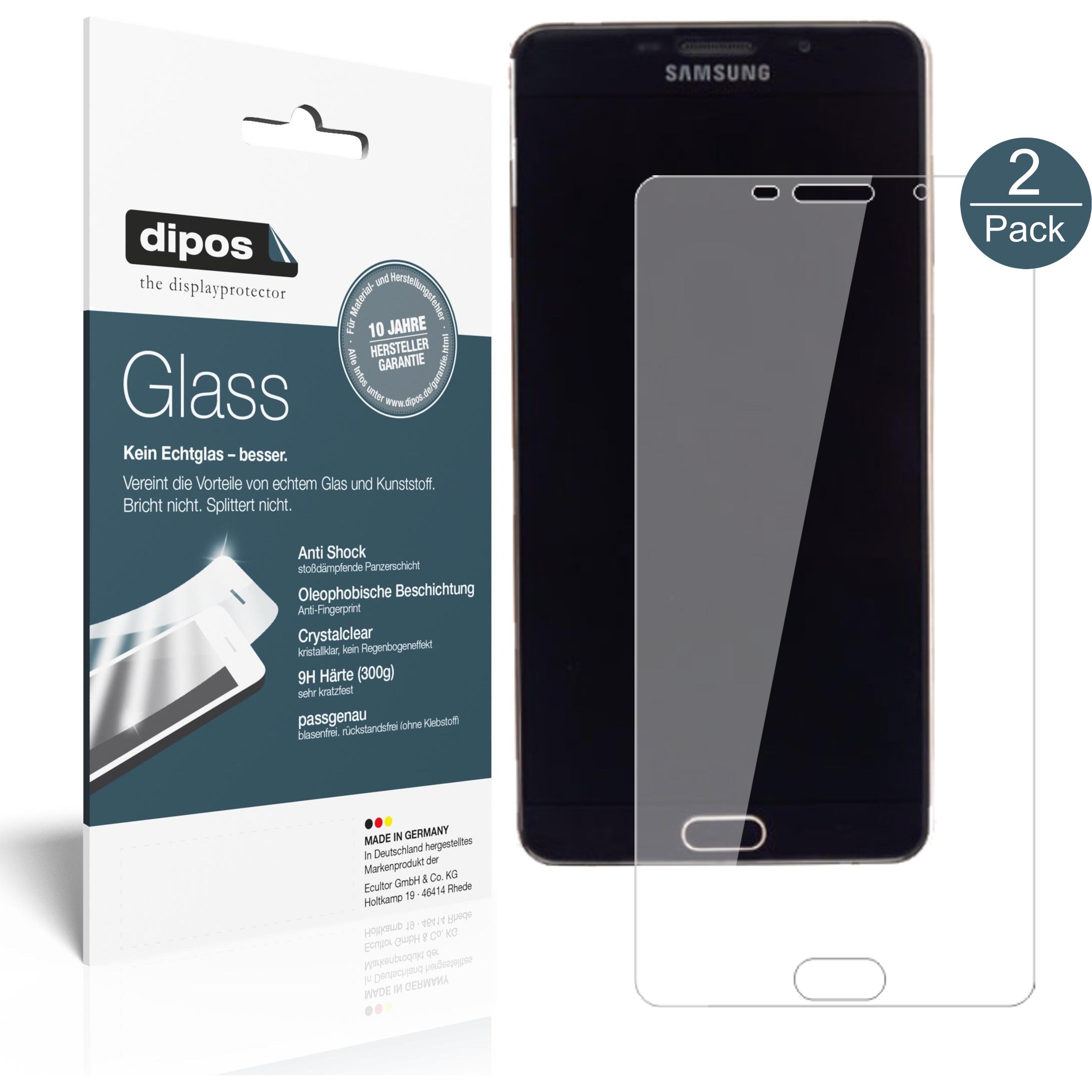 Dipos Displayschutz Anti-Shock (2 Stück, Samsung Galaxy A9 Pro), Smartphone Schutzfolie, Transparent