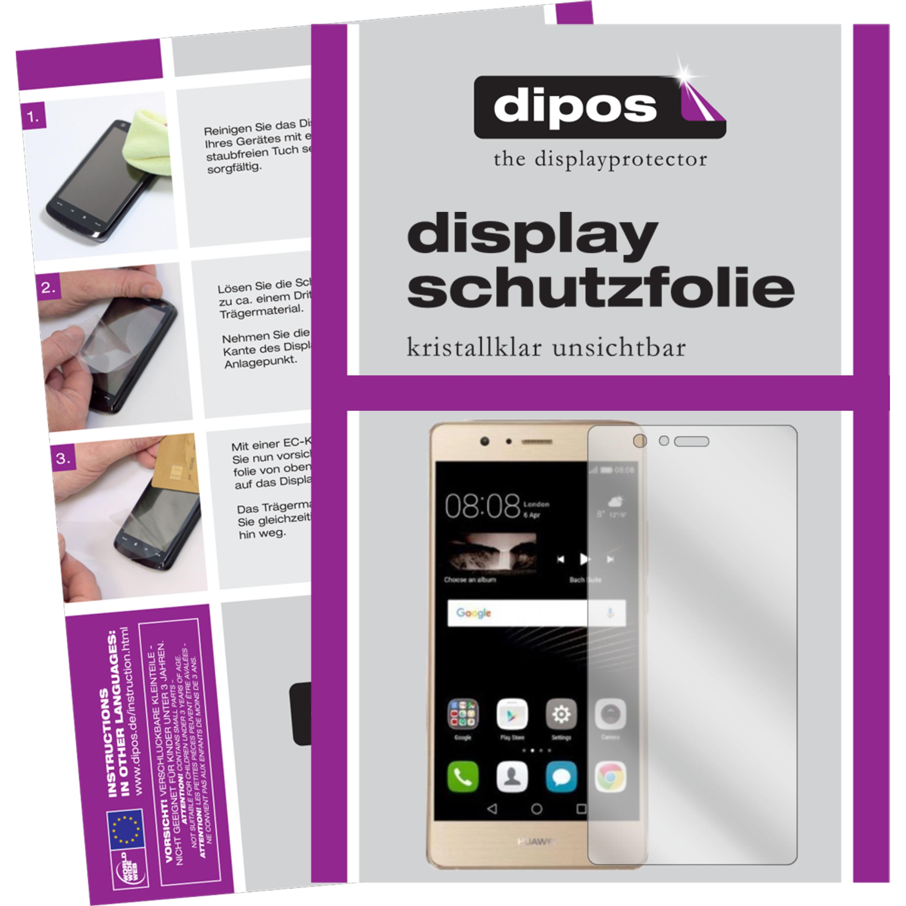 Dipos Displayschutzfolie Crystalclear (2 Stück, Huawei P9 Lite (2017)), Smartphone Schutzfolie, Transparent