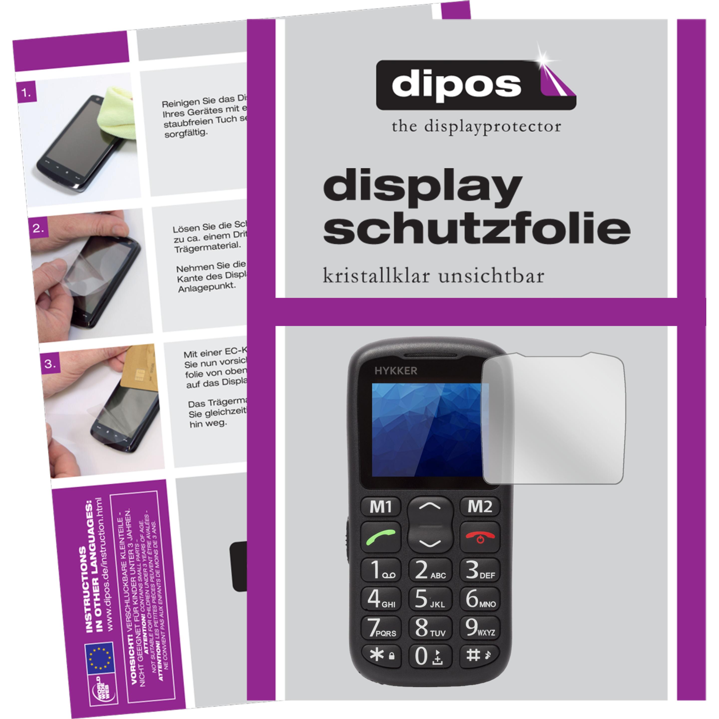Dipos Displayschutzfolie Crystalclear (2 Stück, Hykker Halo), Smartphone Schutzfolie, Transparent