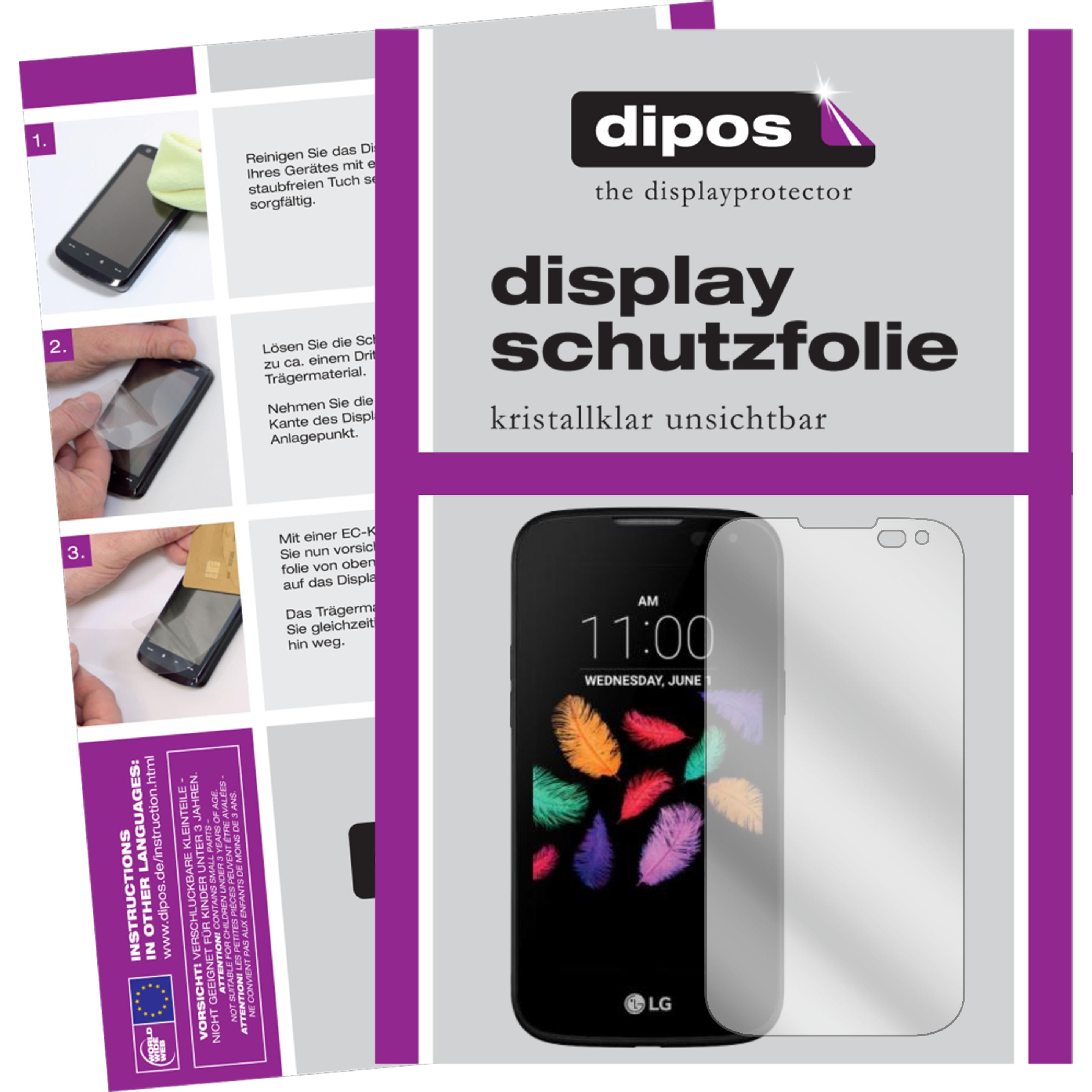 Dipos Displayschutzfolie Crystalclear (2 Stück, LG K3), Smartphone Schutzfolie, Transparent