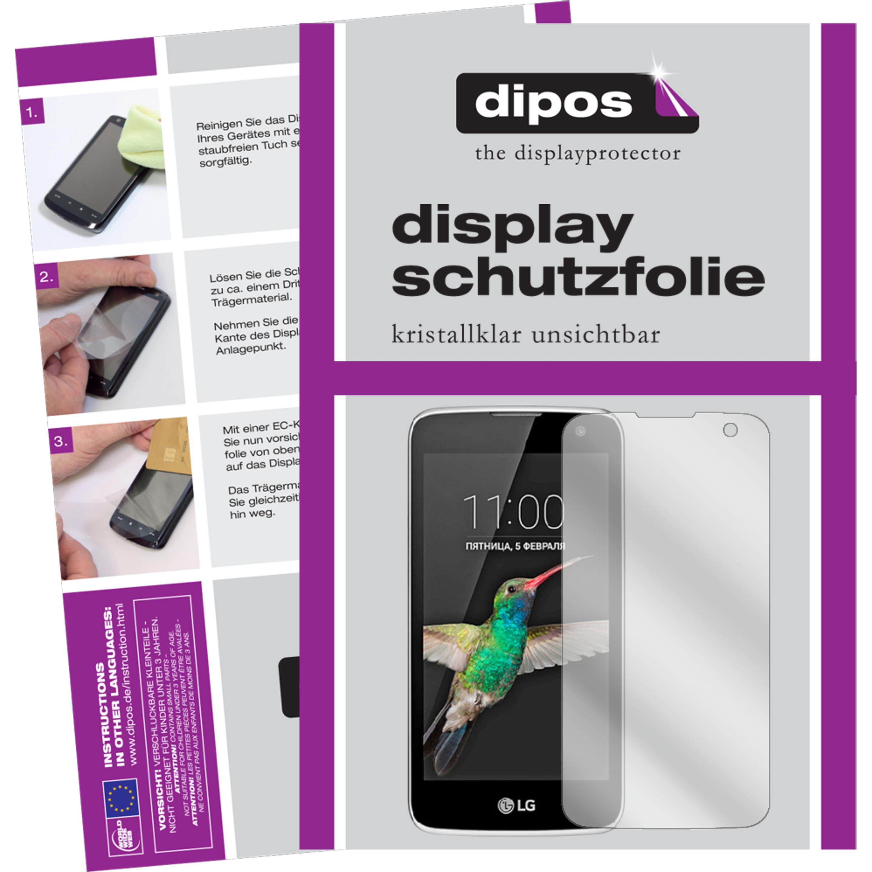 Dipos Displayschutzfolie Crystalclear (2 Stück, LG K4), Smartphone Schutzfolie, Transparent