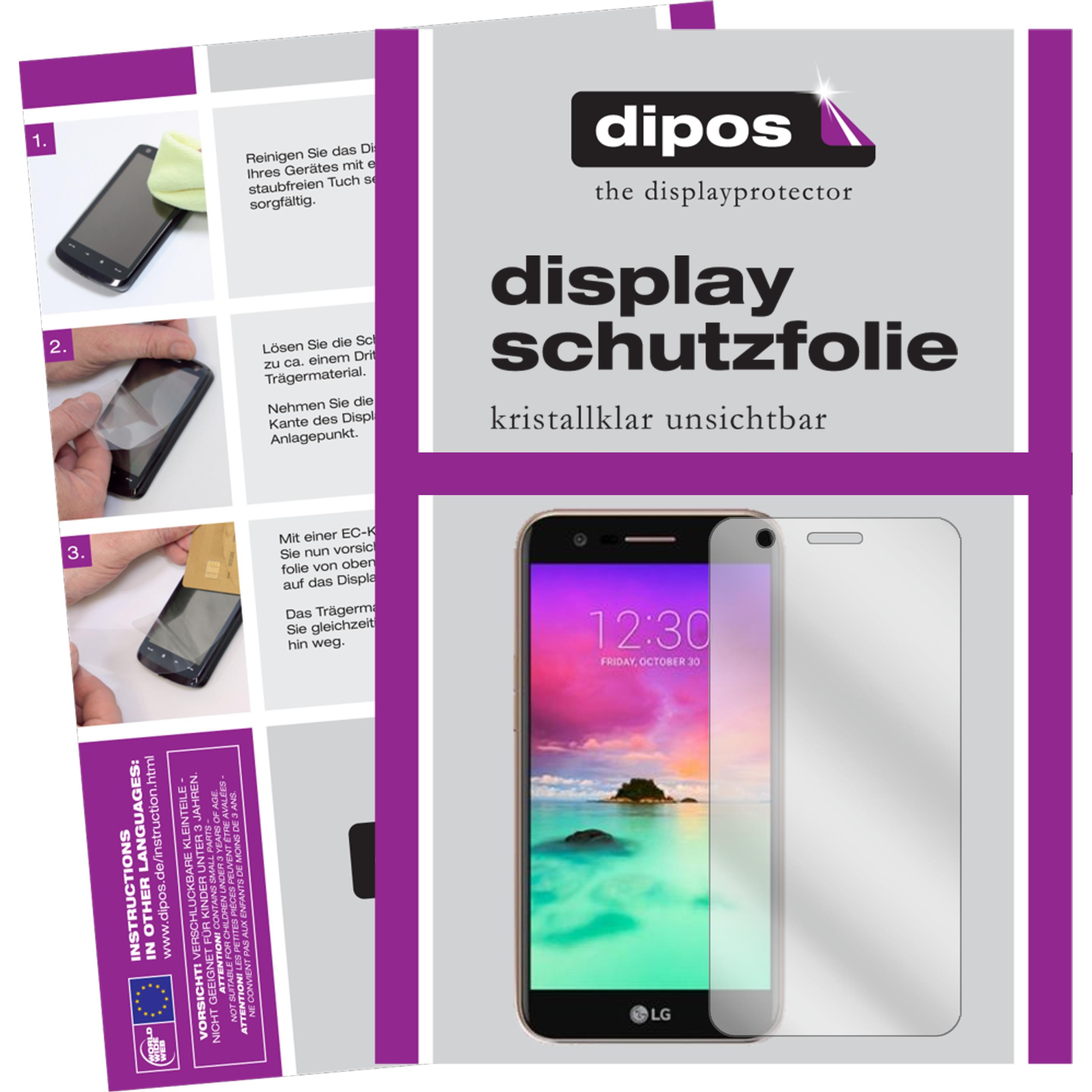 Dipos Displayschutzfolie Crystalclear (2 Stück, LG K10 (2017)), Smartphone Schutzfolie, Transparent
