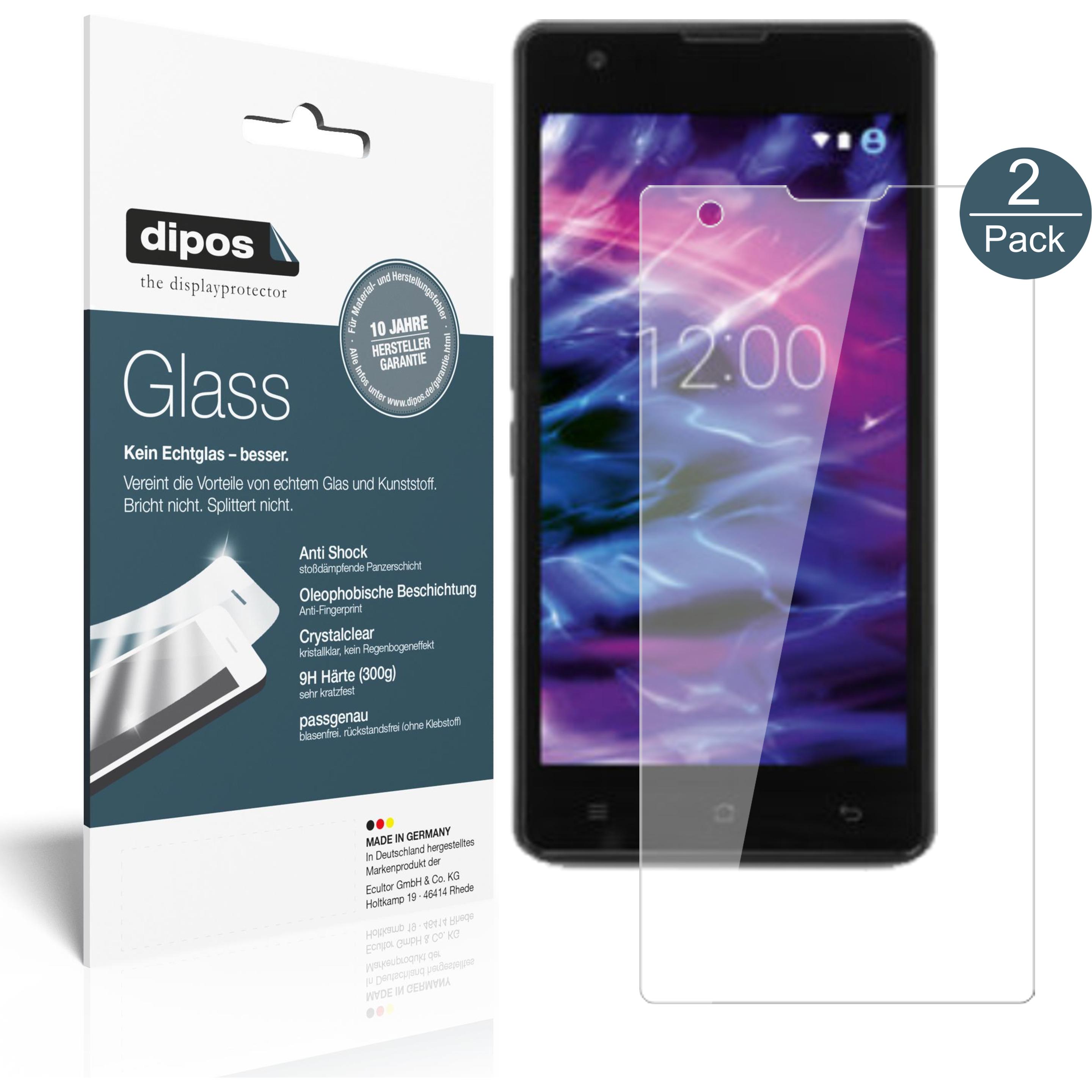 Dipos Displayschutz Anti-Shock (2 Stück, Medion Life E5020), Smartphone Schutzfolie, Transparent