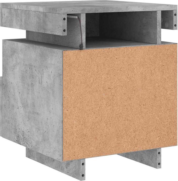 Produktbild vidaXL Nachttische mit LED-Leuchten 2 Stk. Betongrau 40x39x48,5