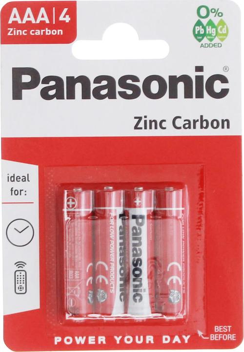 Actual product image Panasonic Battery R03 Micro 1.5V Set a 4 pieces LR03 1.5V batteries Blister à 4 pcs. (4 pcs., AAA, 650 mAh)