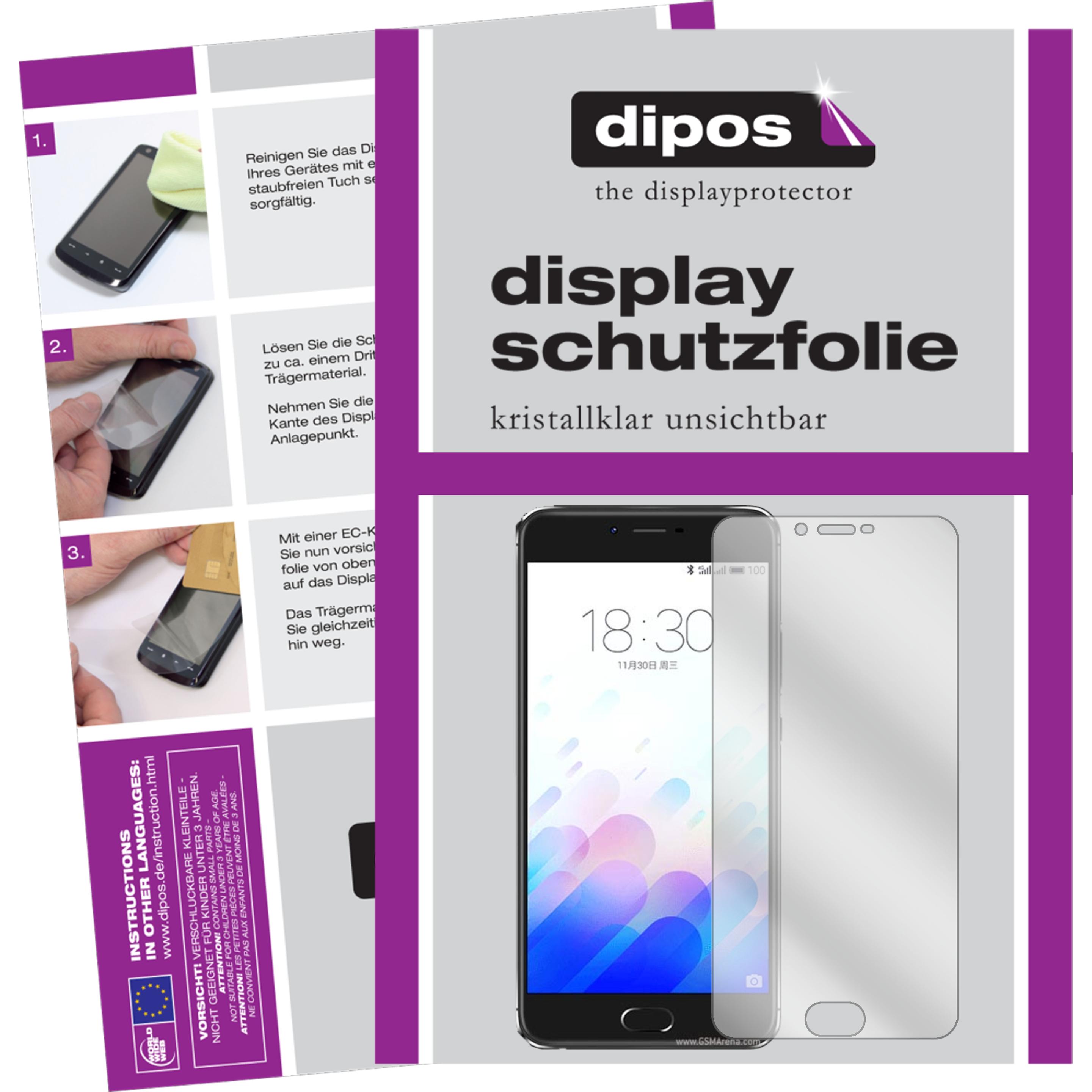 Dipos Displayschutzfolie Crystalclear (2 Stück, Meizu M3X), Smartphone Schutzfolie, Transparent