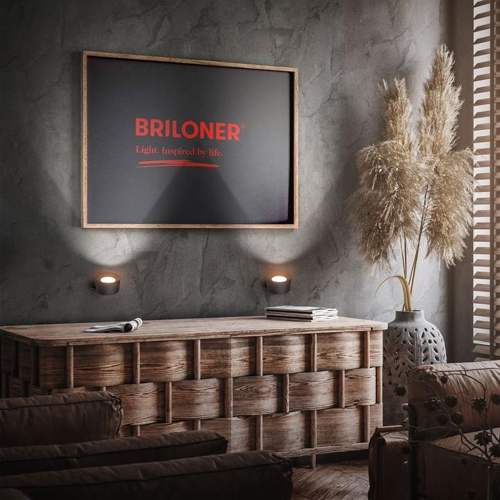 Image du produit Briloner 2 x Magnetic Accu LED wall light, black (440 lm)
