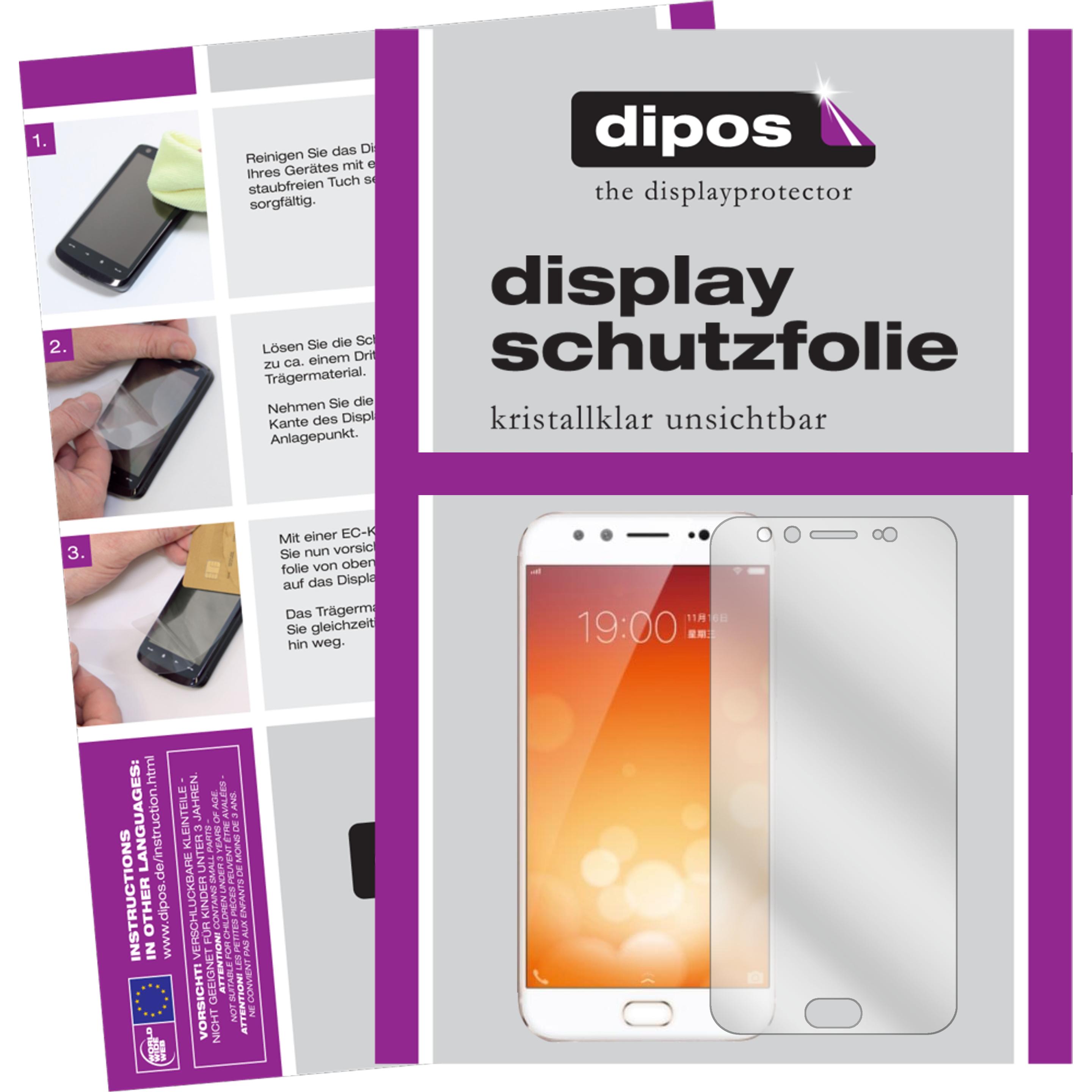 Dipos Displayschutzfolie Crystalclear (2 Stück, Vivo X9), Smartphone Schutzfolie, Transparent