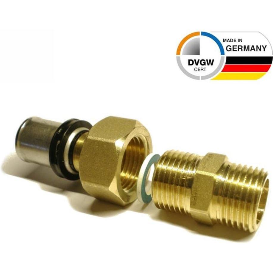 Sanpro, Rohrverbindungstechnik, THPRESS Pressfitting Übergangsverschraubung Aussengewinde 16x2 - 1/2" (Rohrverschraubung...